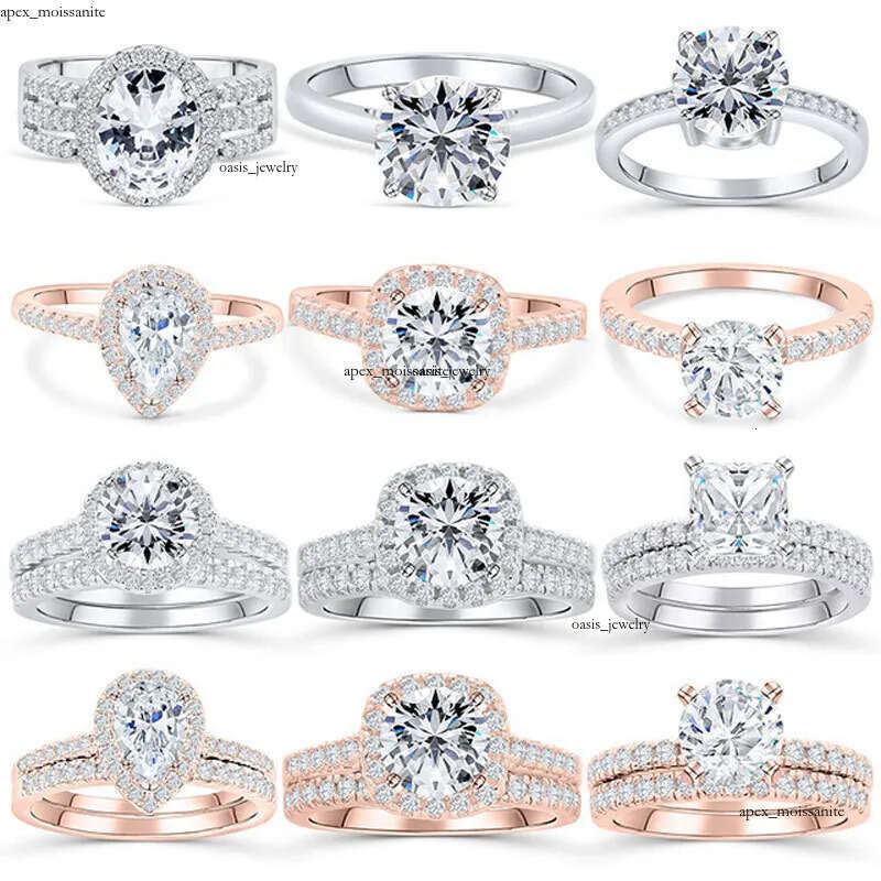 2025 New Vintage 925 Sterling Silver Zircon For Women Designer Jewelry Engagement And Wedding Ring Set