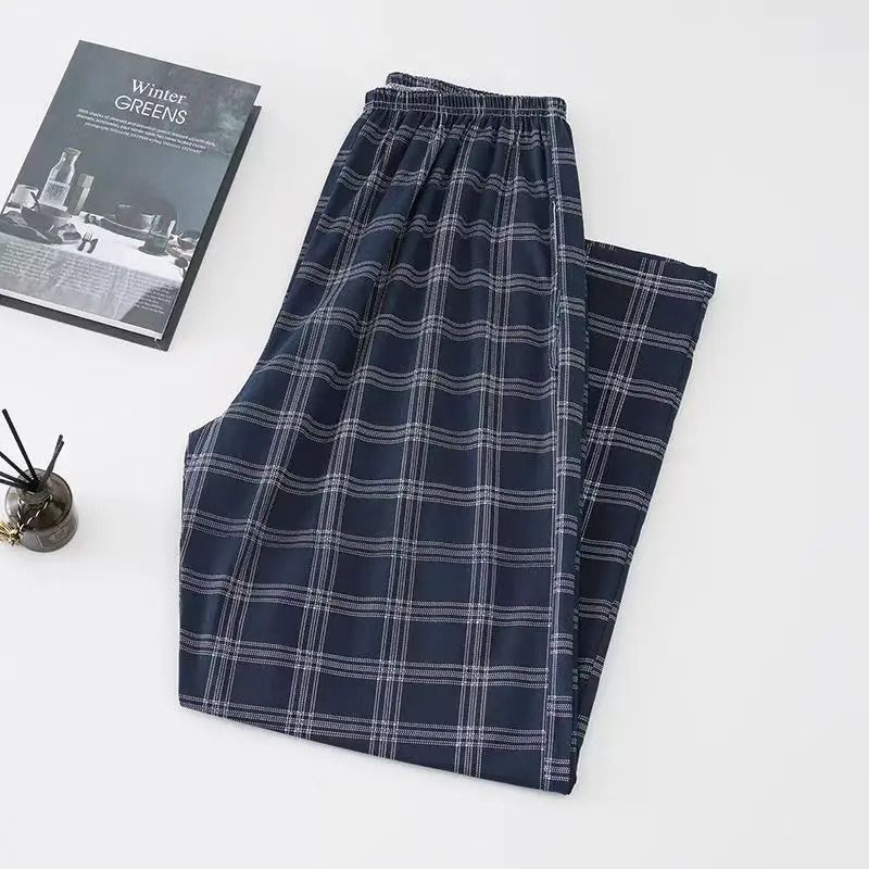 Casual Thin Pajama Pants for Men Loose and Versatile Spring Summer Home Long Mens Plaid That Can Be Worn Outside 251231