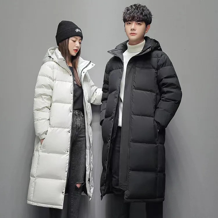 Winter Men Black Long Duck Down Coats Hooded Casual Jackets Quality Male Outdoor Windproof Warm Clothing 251225
