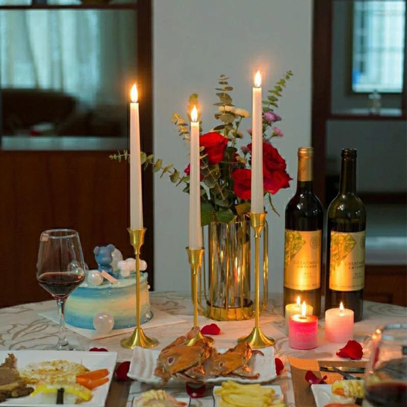 Candle Holders Set Of 3 Vintage Elegant Metal And Aluminum Tabletop Suitable For Wedding Anniversary Home El Decoration H260310