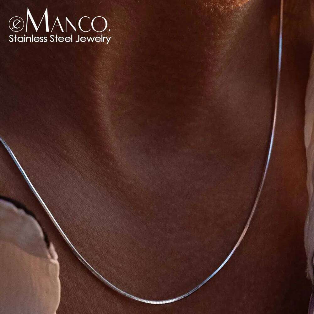 eManco European and American fashion Stainless men's Necklaces titanium steel octagonal collarbone chain Wholesale