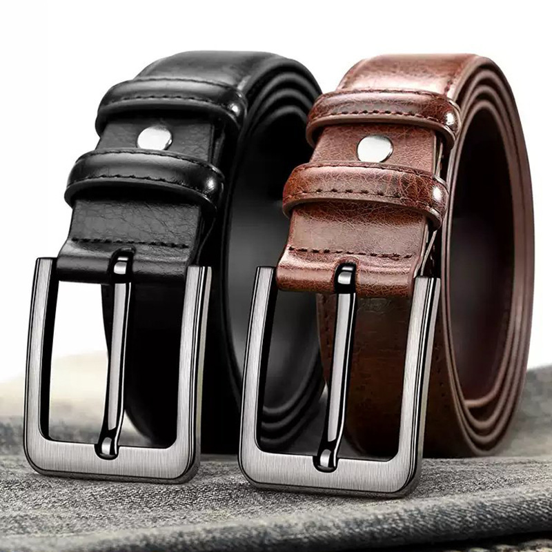 38CM Fashion Skin n men belt Genuine Leather Pin Buckle Alligator Jeans belts for Mens Cinto 251112