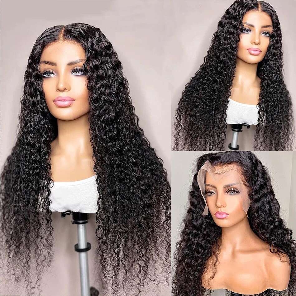 8A 13*4 Frontal Water Wave Wigs Human Hair Long Curly Wig Xiusiyuan