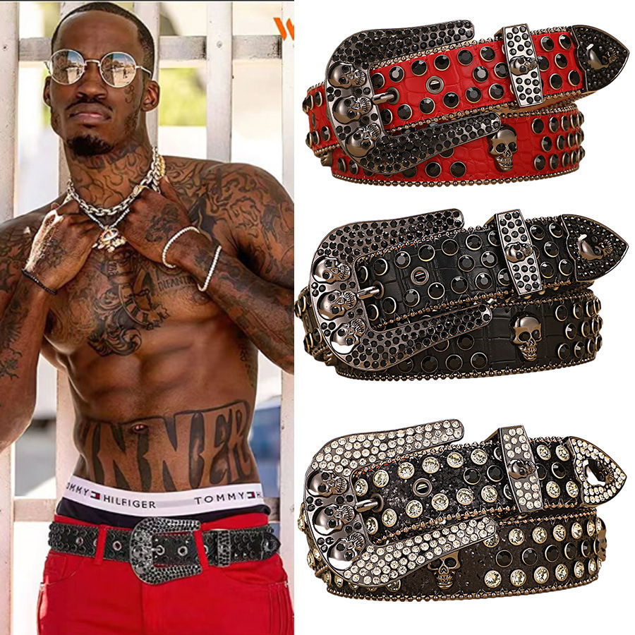 Y2K Rhinestones Belts Quality Western Cowgirl Cowboy Diamond Bling Cinturones Para Hombre er Goth 241024