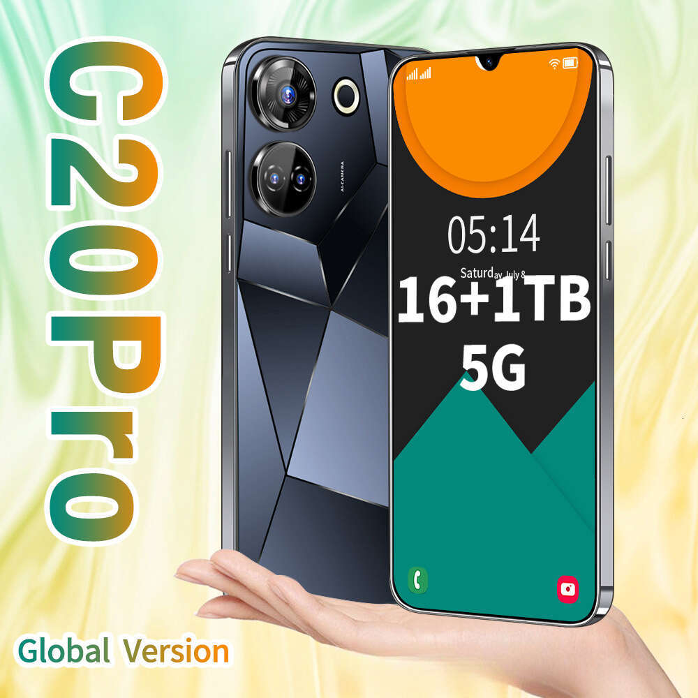 Famous brand's new cross-border mobile phone C20Pro hot selling intelligent 16+1T large memory large screen cross-border mobile phone source whol