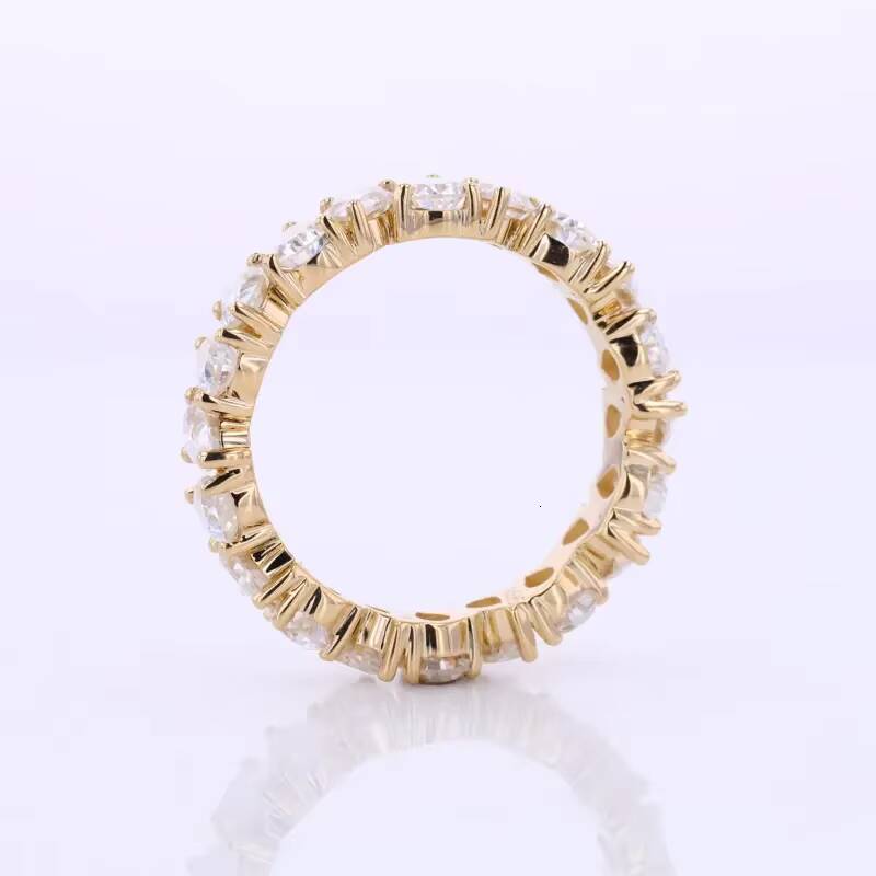 Igi Certified Lab Grown Diamond 10k 14k 18k Solid Gold Eternity Rings Custom Pear Cut Wedding Band Ring for Women Man