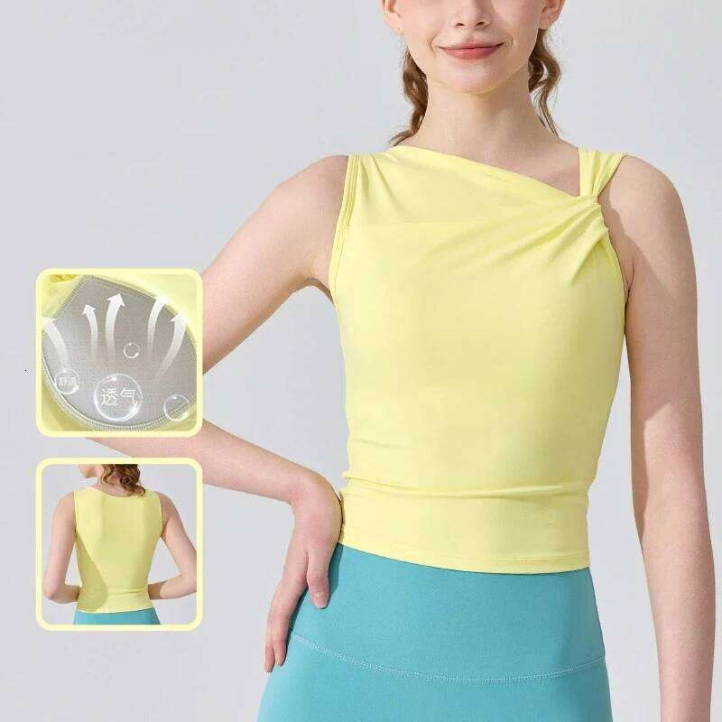 Women's asymmetrical design yoga vest, shockproof, beautiful back, slim fit running sports bra, fitness suit