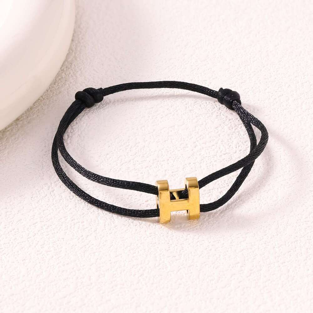 Cross-Border Hot Sale Simple I-Shaped Adjustable Small Gold Buckle Versatile Hand Jewelry Couple Bracelet Ins Style