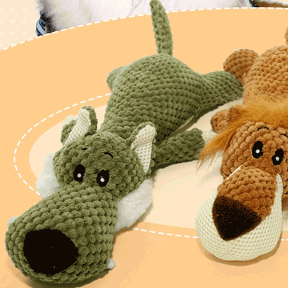 Pet Dog Toy Cute Plush Squeak Stuffed Toys Cartoon Puppy Dog Toy Puppy Teething Chewing Pet Dog Chew Squeak Toy Dog Accessories 251225