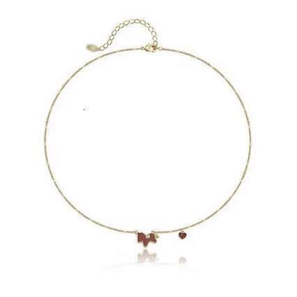 Get Rich Instantly Little Pony Heart Necklace Real Gold Plated Hot-Selling Sparkling Collarbone Chain Elegant Fashion Women's Style