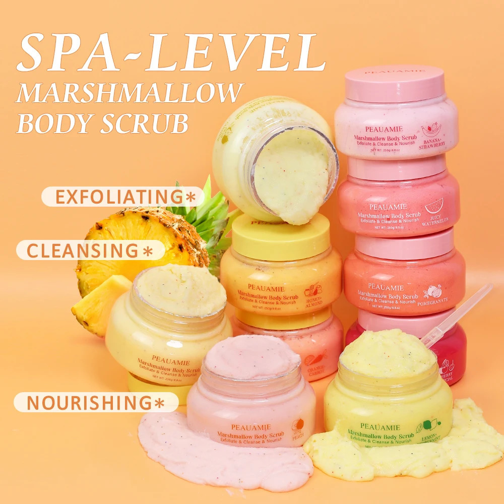 Marshmallow Body Scrub Exfoliating Facial Gentle Cleaning Smooth Rough Skin Nourish Moisturizing Fruit Sugar Scrub 251222