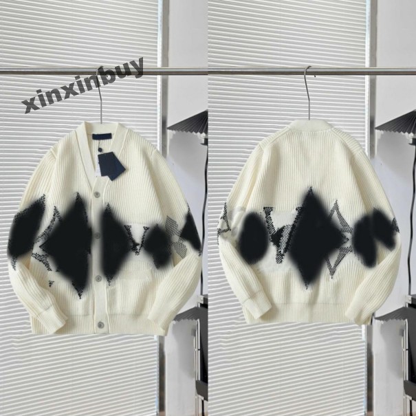xinxinbuy Designer Sweater Hoodie Men Women cardigan skiing Letter flower letter jacquard paris knitted Italy Long Sleeve Man Paris black green blue apricot XS-L