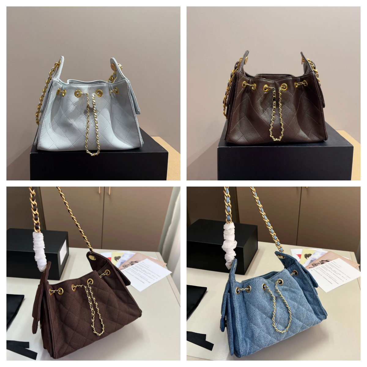 10A Designer Bag Mini 25c Bag Chocolate Brown Suede Bag Luxury Women's Denim Bag Hobo Bag Shoulder Bag Underarm Bag Small Drawstring Bucket Bag Crossbody Bag