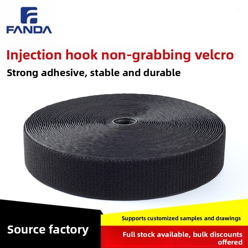 Factory Direct Sale Eco-friendly Nylon Black White Colorful Non-Grabbing Hook and Loop Wholesale