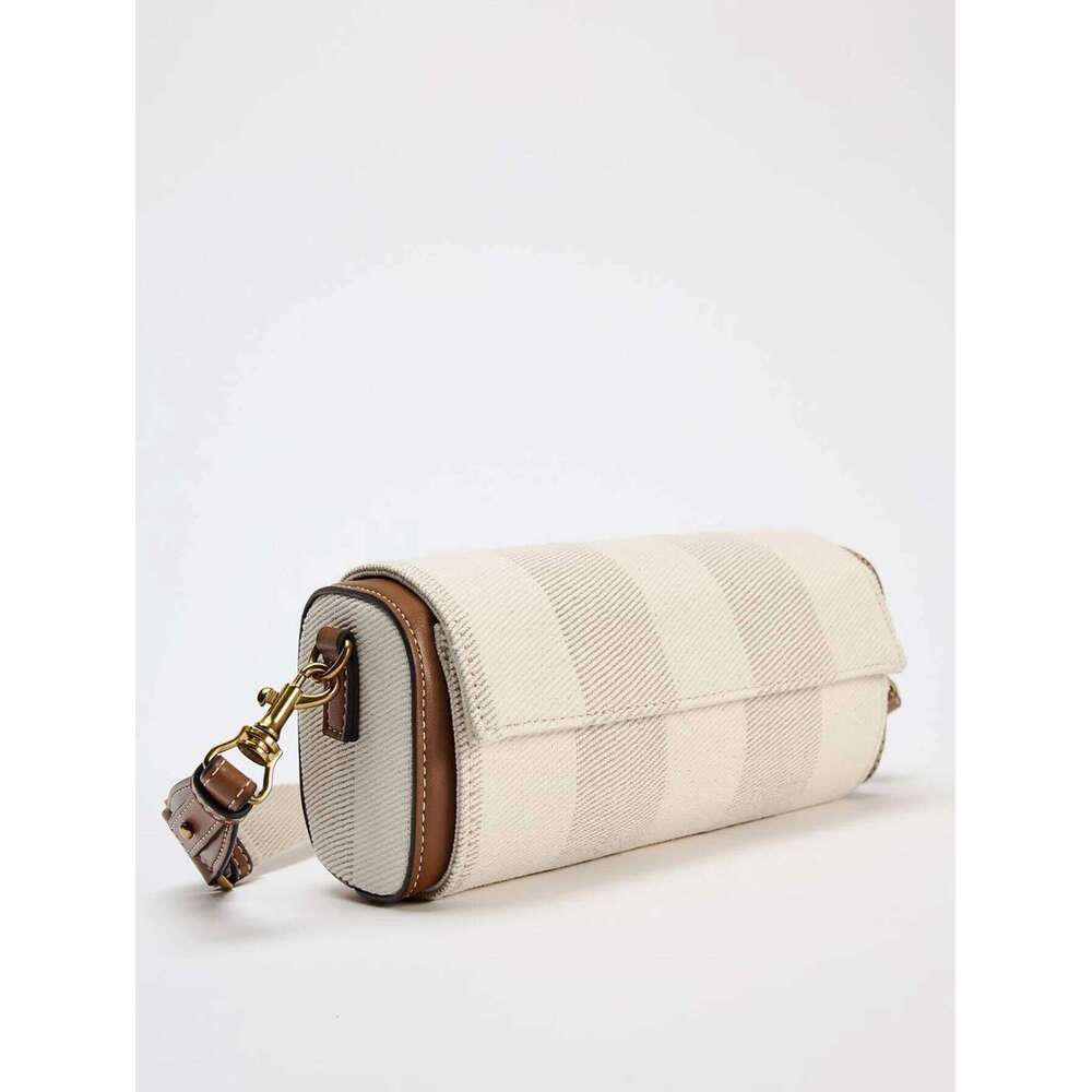 Wide Strap Women's Vintage Crossbody Bag Summer Tote Ladies Luxury Handbags One Shoulder Armpit Small Cylinder Bags For Femele