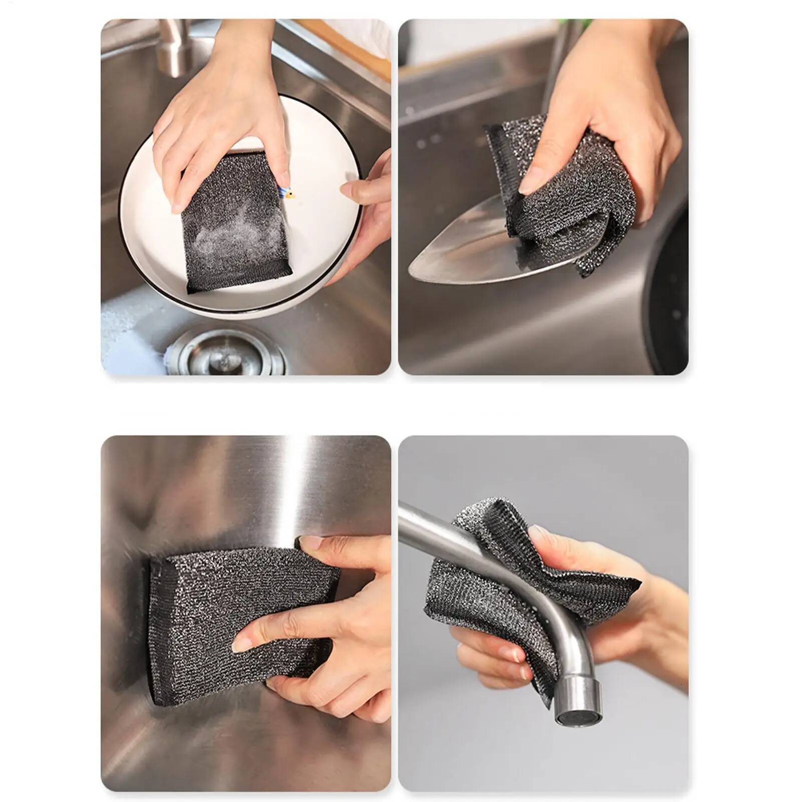 6Pcs Kitchen Dishwashing Does Not Hurt Pot Artifact Household Scratch-free Sponge Wipe Brush Cleaning tools ddmydog