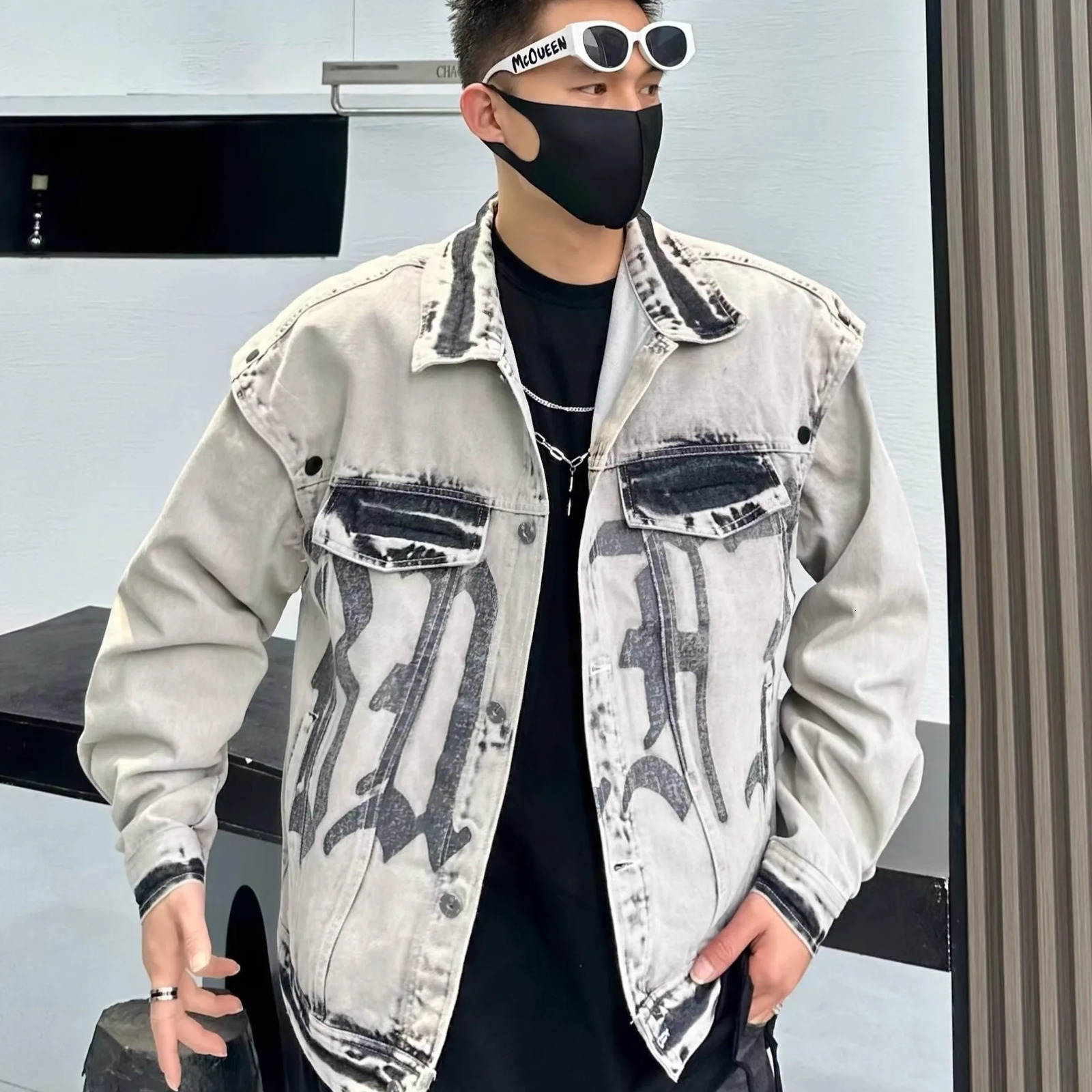 Autumn Men Solid Denim Jackets Fashion Motorcycle Vintage Jeans Hommes Slim Fit Cotton Casual Black Blue Coats 251230