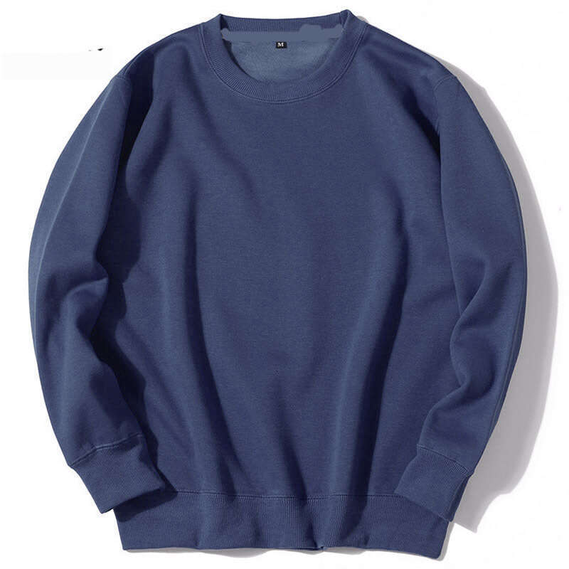 European American Size Jumping Style Autumn Winter Men and Women Casual Sports Round Neck Sweatshirt Solid Color Light Version Top Hip Hop Pullover