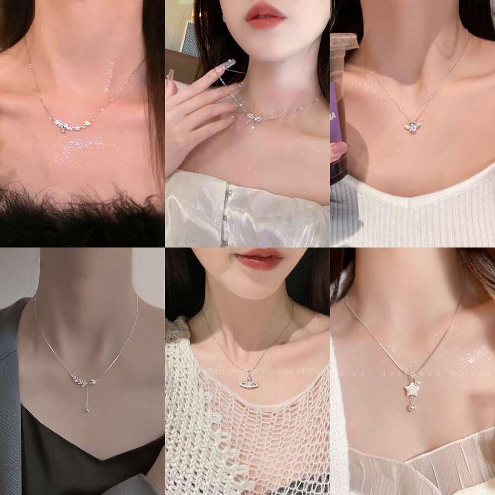 for Women Ins Collarbone Chain Choker Butterfly Necklace Light Luxury Niche High-end Design Student Best Friend Versatile