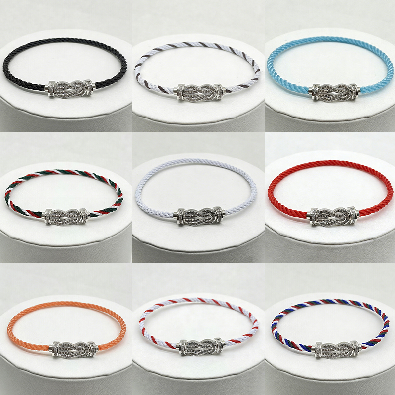 2025 Brand Fredd Bracelet Couple Medium Rope Horseshoe Buckle Bracelet High Quality Stainless Steel Bracelet Designer for Men and Women