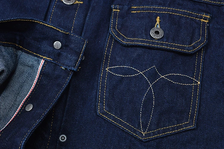 98 Cotton American Vintage Washed Raw Selvedge Denim Jacket Featuring Carriage Buckle and Classic Amekaji Style Stretch 251230