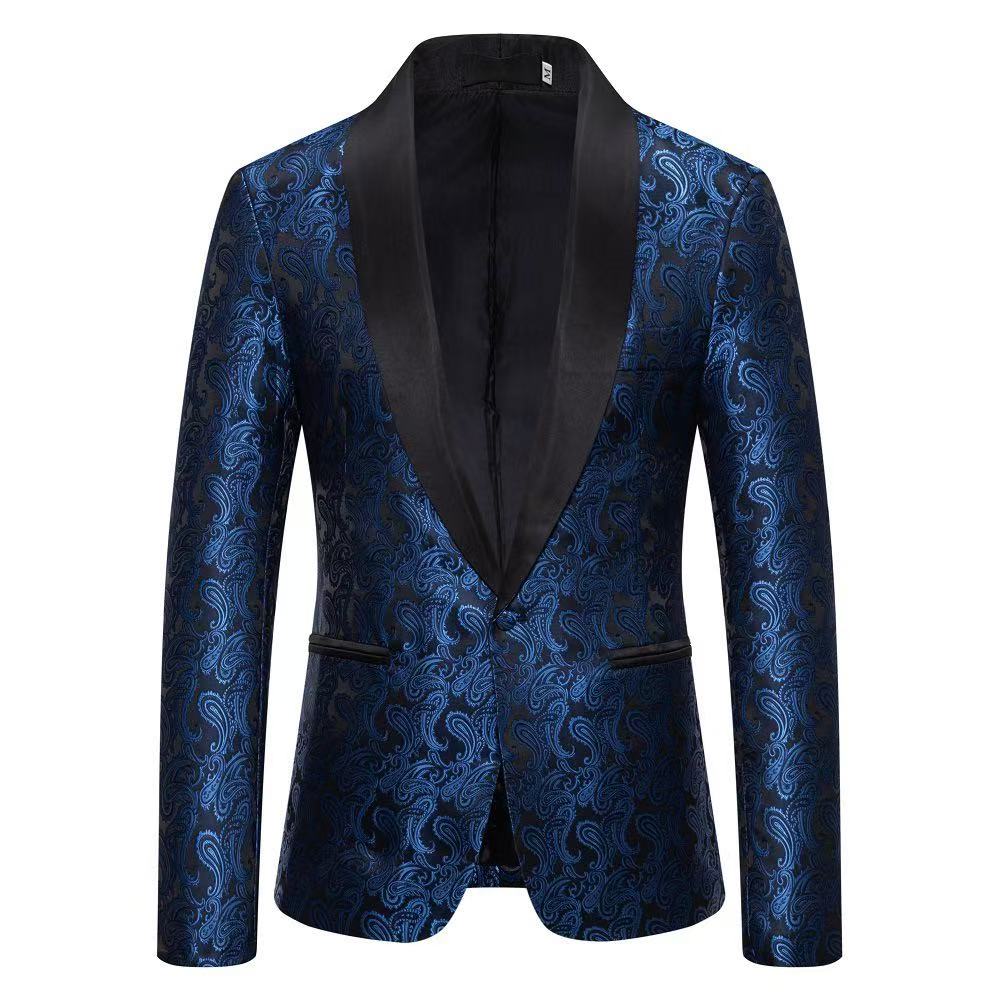 T2840 Business Casual Korean Style Slim Fit Men's Suit Jacket (Single Jacket)