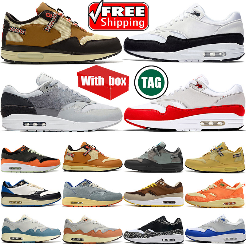 Free shipping with box designer 87s running shoes men women 87 black brown white blue orange pink red indoor outdoor sports sneakers classic airmac 1