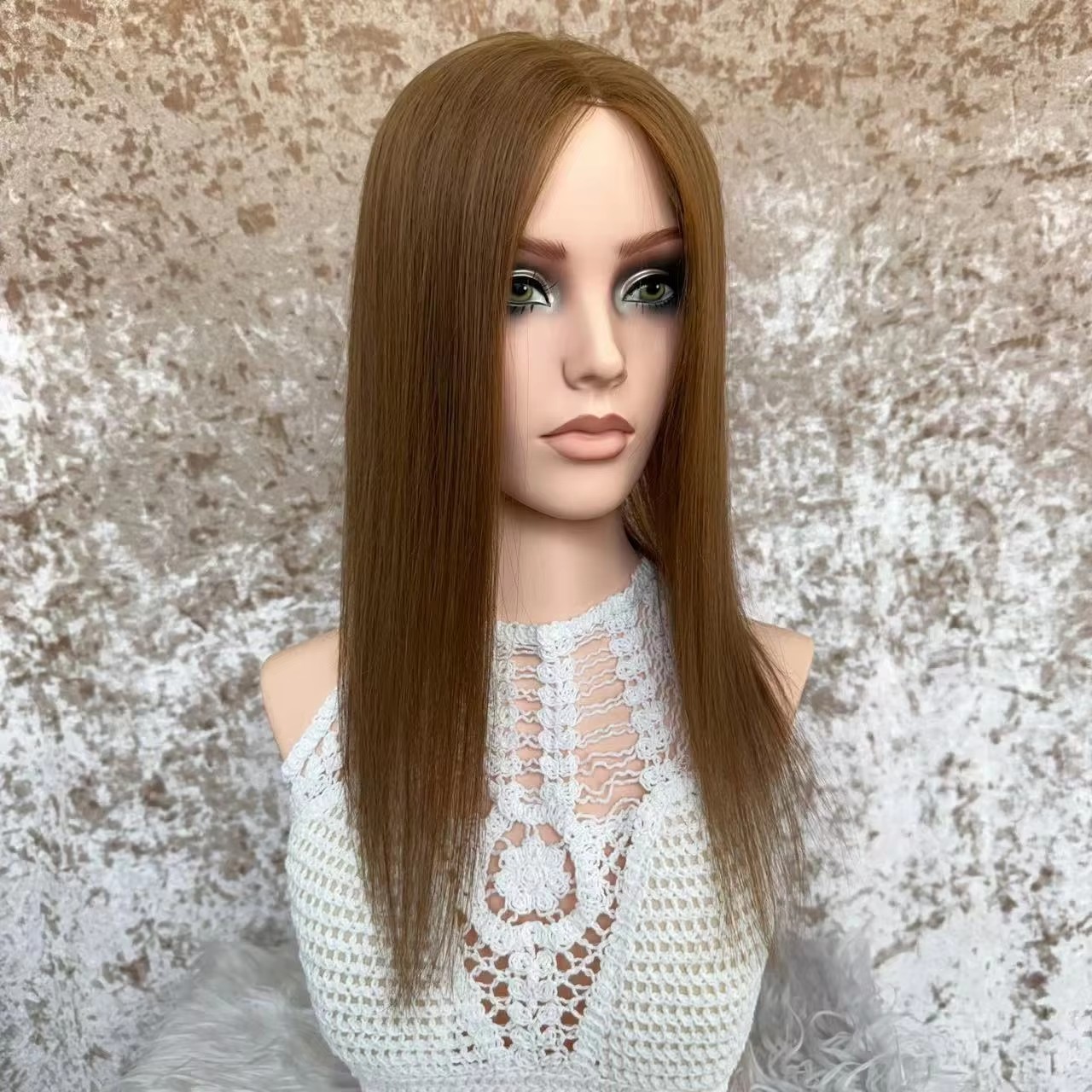 Beauty Burnette brown straight full lace front wig circassian girl,premium quality straight human hair wig for caucassian women