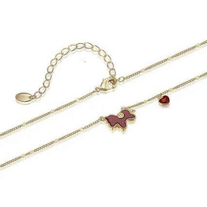 Get Rich Instantly Little Pony Heart Necklace Real Gold Plated Hot-Selling Sparkling Collarbone Chain Elegant Fashion Women's Style