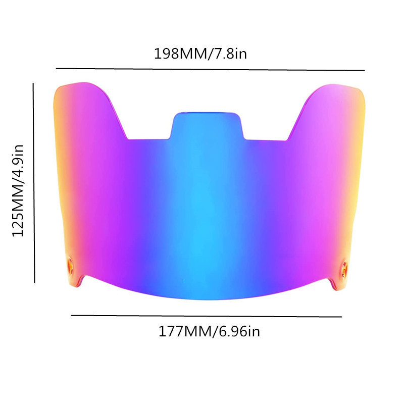 Universal Fit American Football Helmet Visor Rugby Rainbow Chrome Tinted Eye Shield Visors with Clips 241015