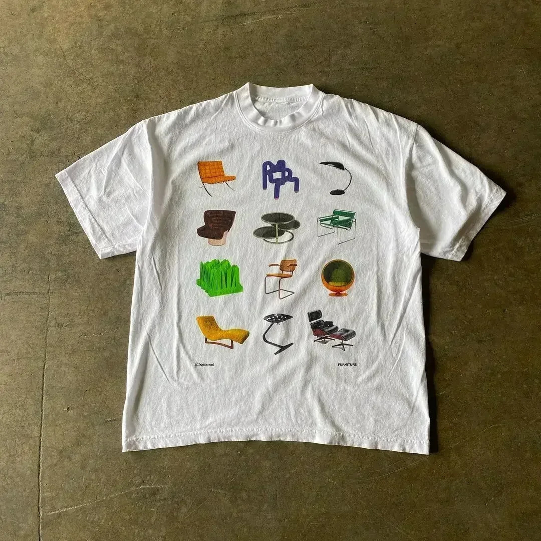 Cute T-shirt Streetwear Gothic Harajuku Graphic T-shirts Retro Kawaii Printing Slim Women T-shirts Y2k Style 2000s 251224