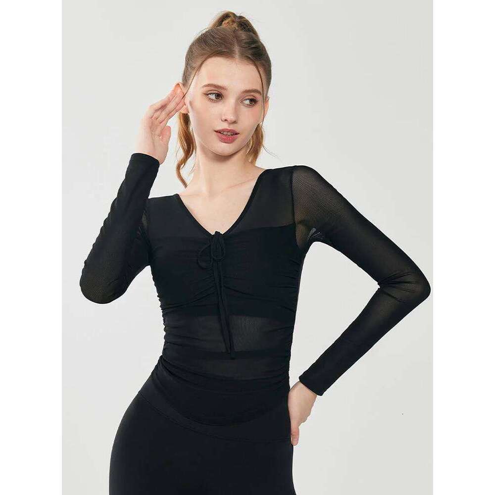 New yoga long sleeved t-shirt women, with chest cushion for autumn winter pure desire spicy girl slim fit and slimming,
