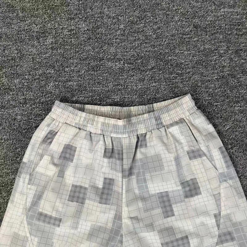 Men's Shorts 26SS High Quality Inside Mesh Grey Checkered Men Women Unisex Casual Fashion Camouflage Drawstring Breeches Tags