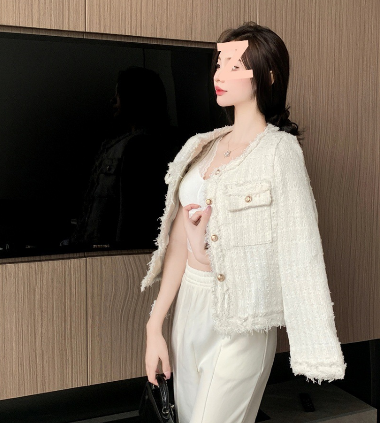 Designer Clothing French socialite tweed short coat for women 2026 Autumn/Winter New Style Slim and Elegant carded top for women free shipping