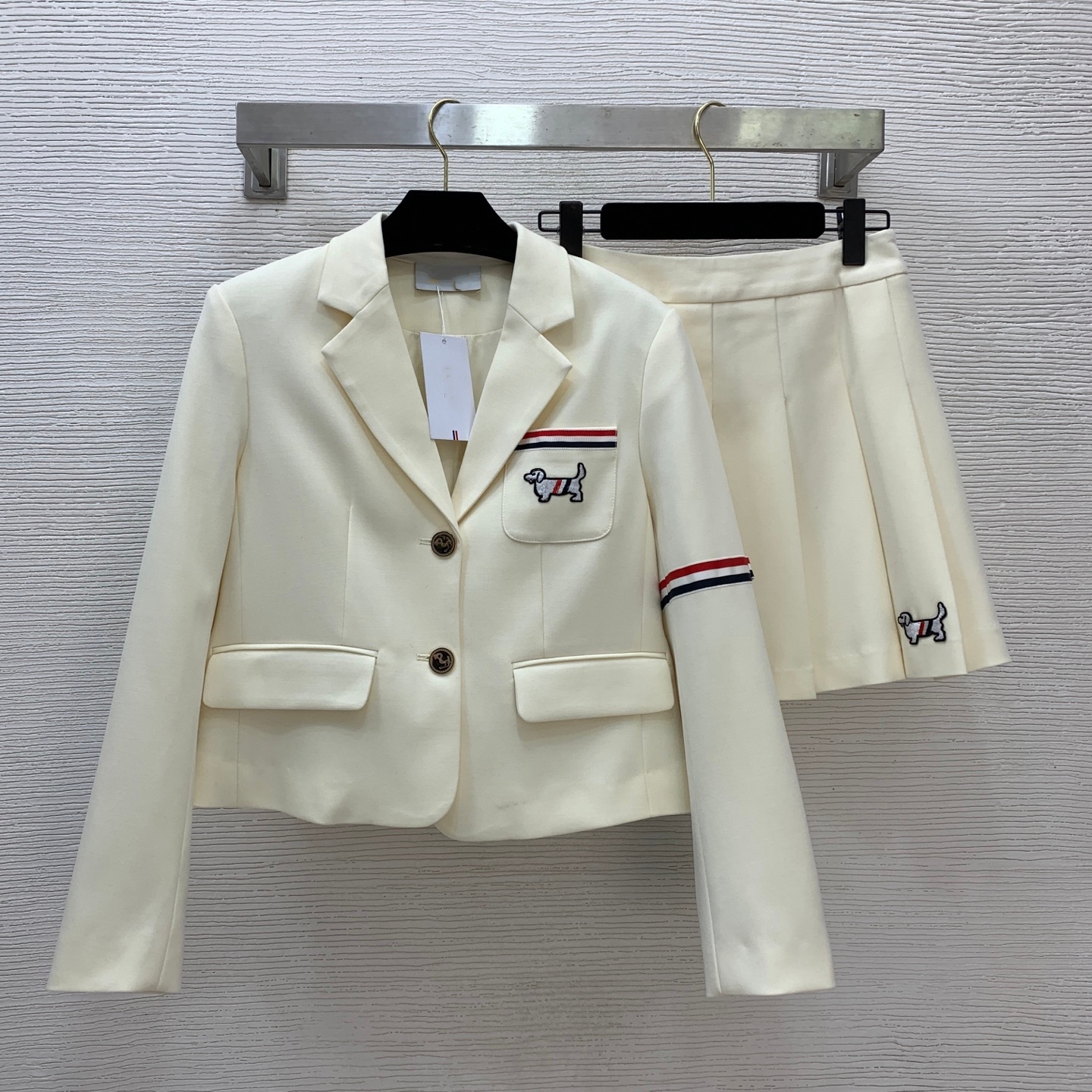 dresses women's Designer dresses for woman luxurious two Piece Dresses spring-autumn style heavy-duty diamond-set tailored slim-fit blazer + short skirt set