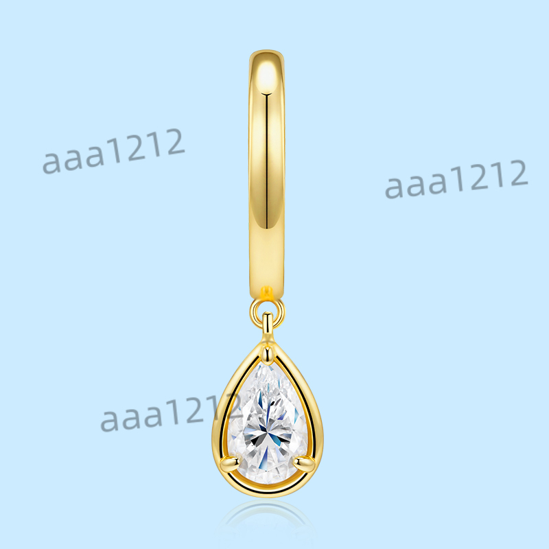 Pop Sterling Silver VVS1 Moissanite Pear Cut Earrings with Invisible Setting for Women Wedding Gifts Daily Wear