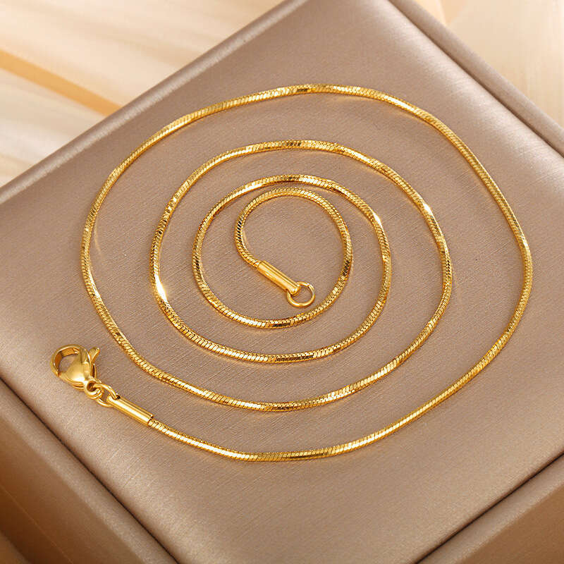 Brand Jewelry 316 Stainless Steel Snake Bone Necklace for Women Simple Versatile Pendant Collarbone 18K Plated gold Chain Niche design jewelry
