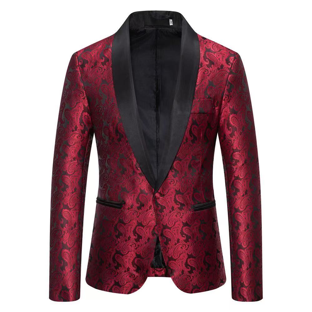 T2845 Business Casual Korean Style Slim Fit Men's Suit Jacket (Single Jacket)