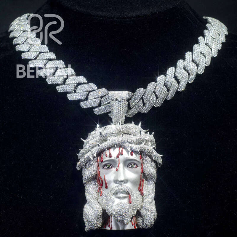 Manufacturer Price Custom Logo VVS moissanite Earth Enamel Pendant 925 Sterling Silver Rapper Iced Necklace Hip Hop Unisex Jewelry