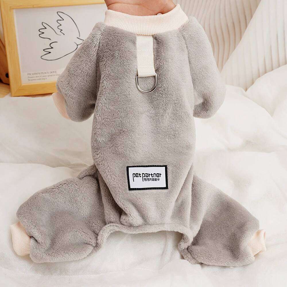 Fleece Warm Pet Clothes Winter Dog Jumpsuit Pajamas for Small Dogs Pomeranian Clothing Puppy Nightshirt Cat Overalls Pijamas 26L0104