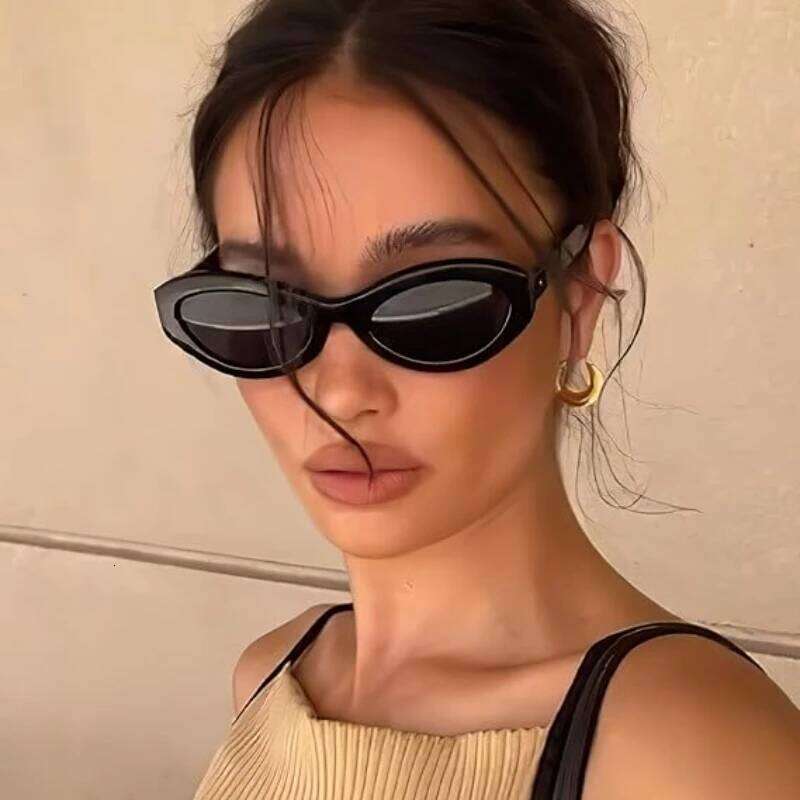 ZXIAC Retro Small Oval Sunglasses Women Trendy Casual Cat Eye Frame Sun Glasses Men Vintage Narrow Leopard Shades UV400 Female X260104