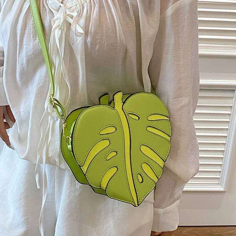 Hot Trendy Versatile Solid PU Zipper Sweet Women's 2026 High Quality Simple Maple Leaf Shape Shoulder Bags For Women