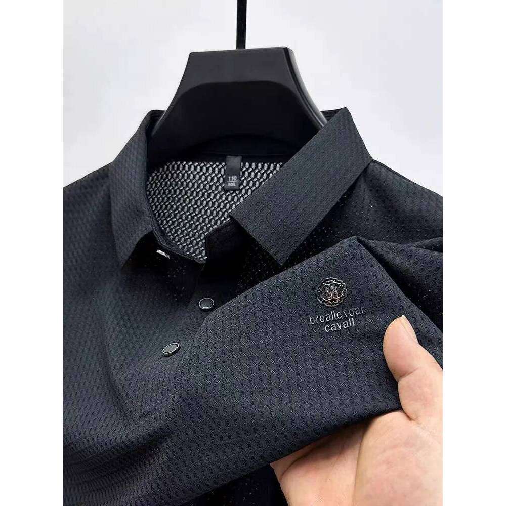 High end silky and breathable polo shirt men short sleeve summer luxury brand embroidered lapel top casual fashion Paul T-shirt