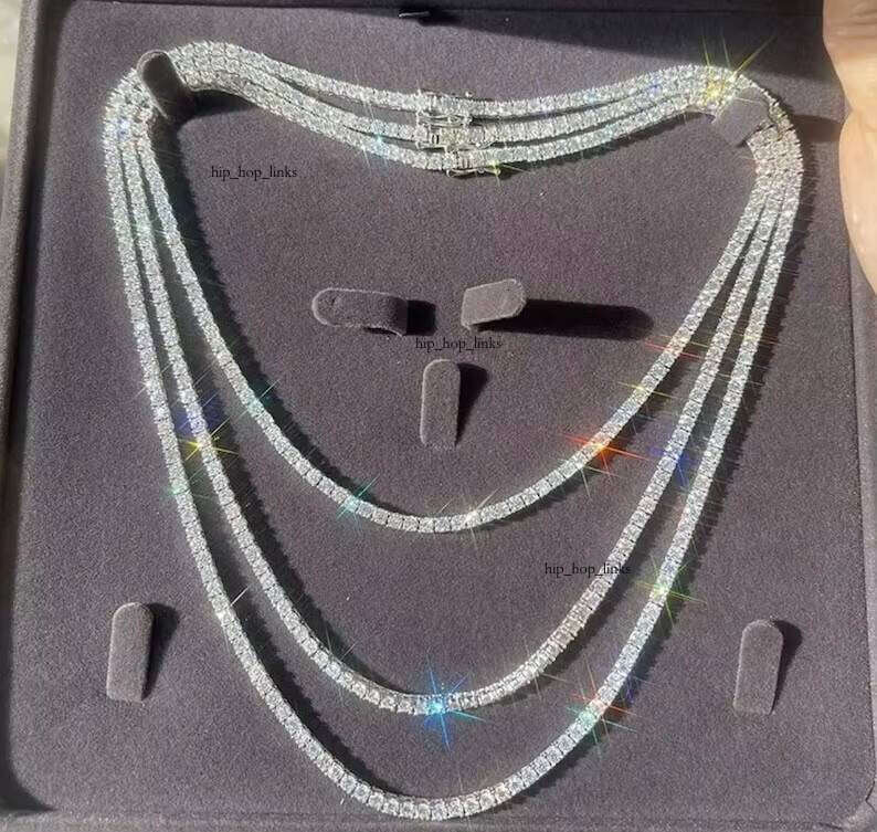 Rinntin MON's 2mm 3mm 4mm Hip Hop Silicon Stone Tennis Chain Sier Necklace - view 6
