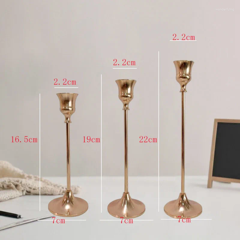 Candle Holders Set Of 3 Vintage Elegant Metal And Aluminum Tabletop Suitable For Wedding Anniversary Home El Decoration H260310