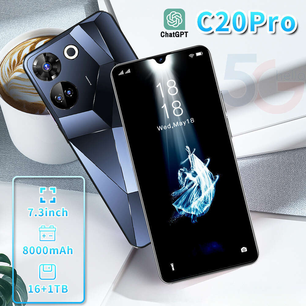 Famous brand's new cross-border mobile phone C20Pro hot selling intelligent 16+1T large memory large screen cross-border mobile phone source whol