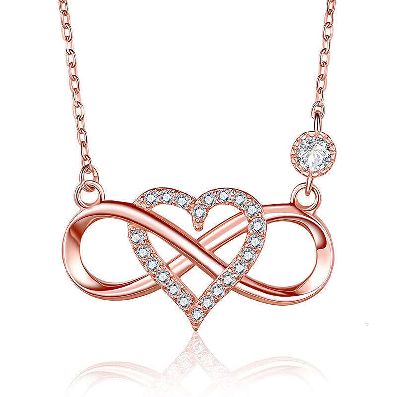Women's Figure 8 Infinity Heart Pendant Necklace S925 Silver European American Classic Style Factory Wholesale In Stock