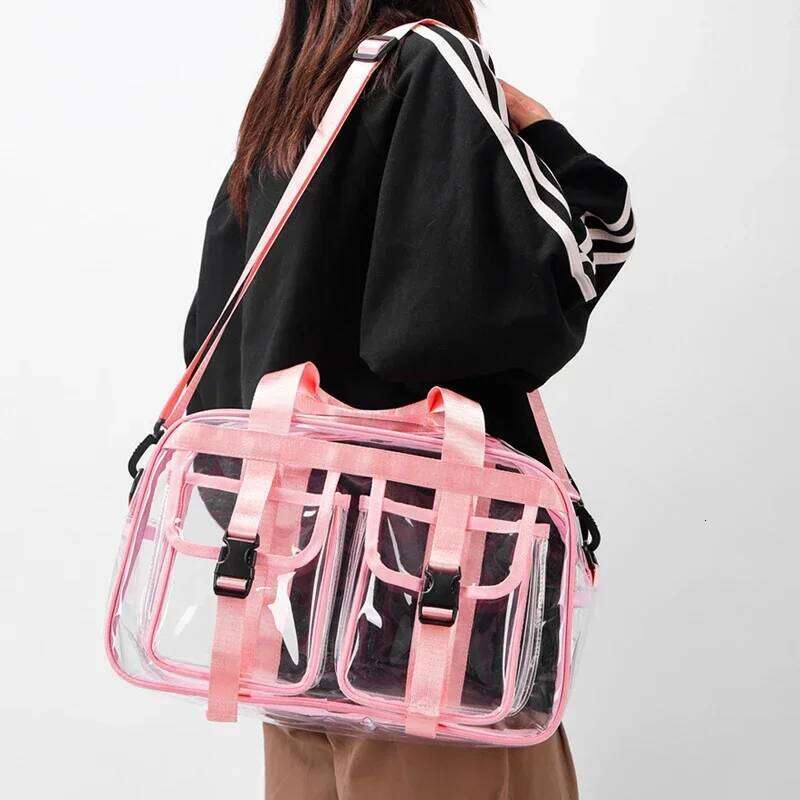 Solid Color PVC 2025 New Travel Duffels Zipper Simple Large Capacity Casual Shoulder Bag Soft Trendy Western Style Handbag