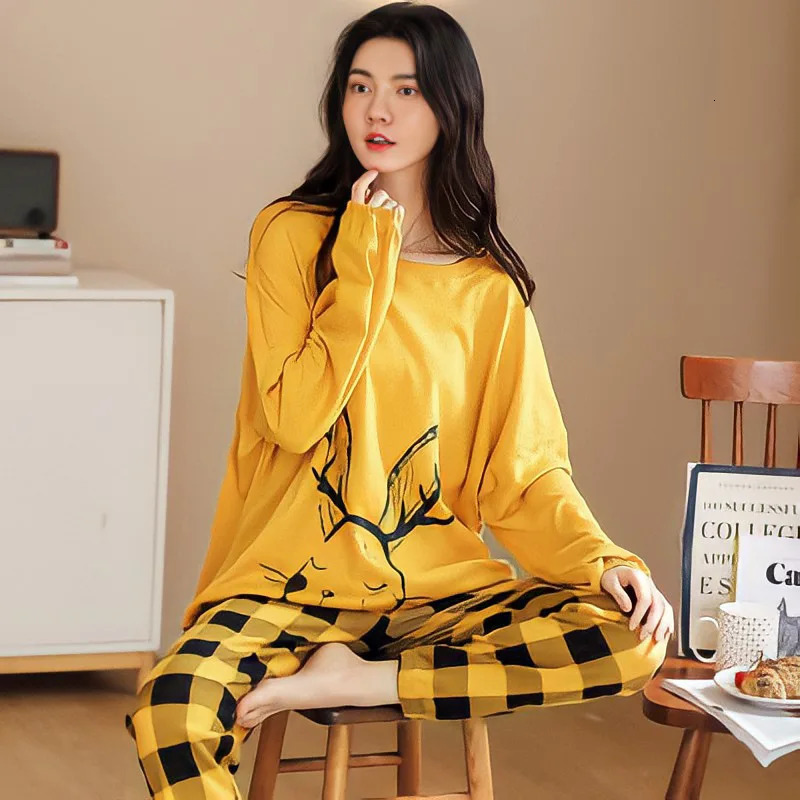 Ladies Pajamas Loungewear Set Womens Spring and Autumn Style Long Sleeved Winter Plus Size Pajama 251231