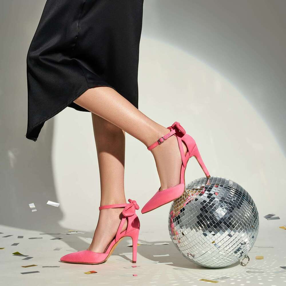 Trary Women Closed Women S Stiletto High Heels Pointed Toe Bow Knot Ankle Strap Inches Pumps Adjustable Buckle Womens Comfy Sexy Shoes For Wedding Cas